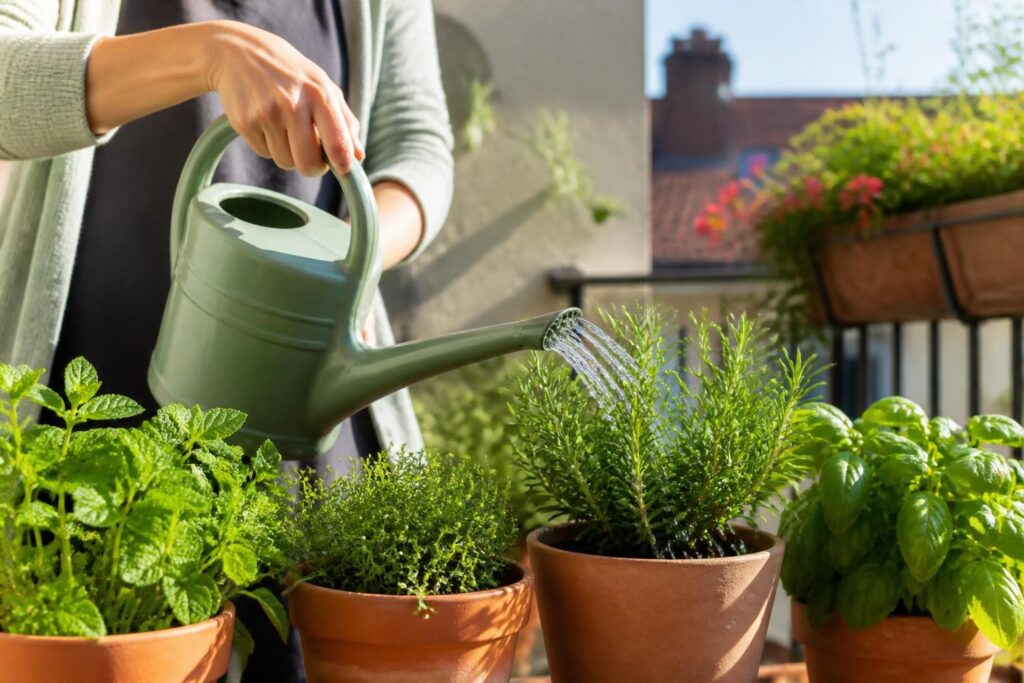 découvrez comment arroser efficacement vos plantes aromatiques en pot pour garantir leur croissance et leur fraîcheur toute l'année.