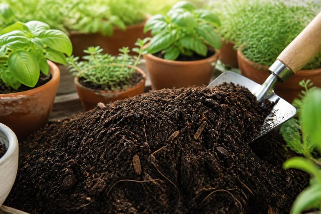découvrez notre terreau spécialement formulé pour le semis d'aromatiques, garantissant une croissance optimale et un enracinement rapide de vos plantes aromatiques.